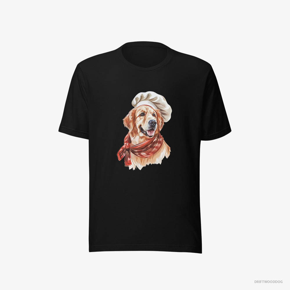 Golden Retriever T-Shirt – Men Black T-Shirt Eco-Friendly – Ready for Some Cooking (on White Background)