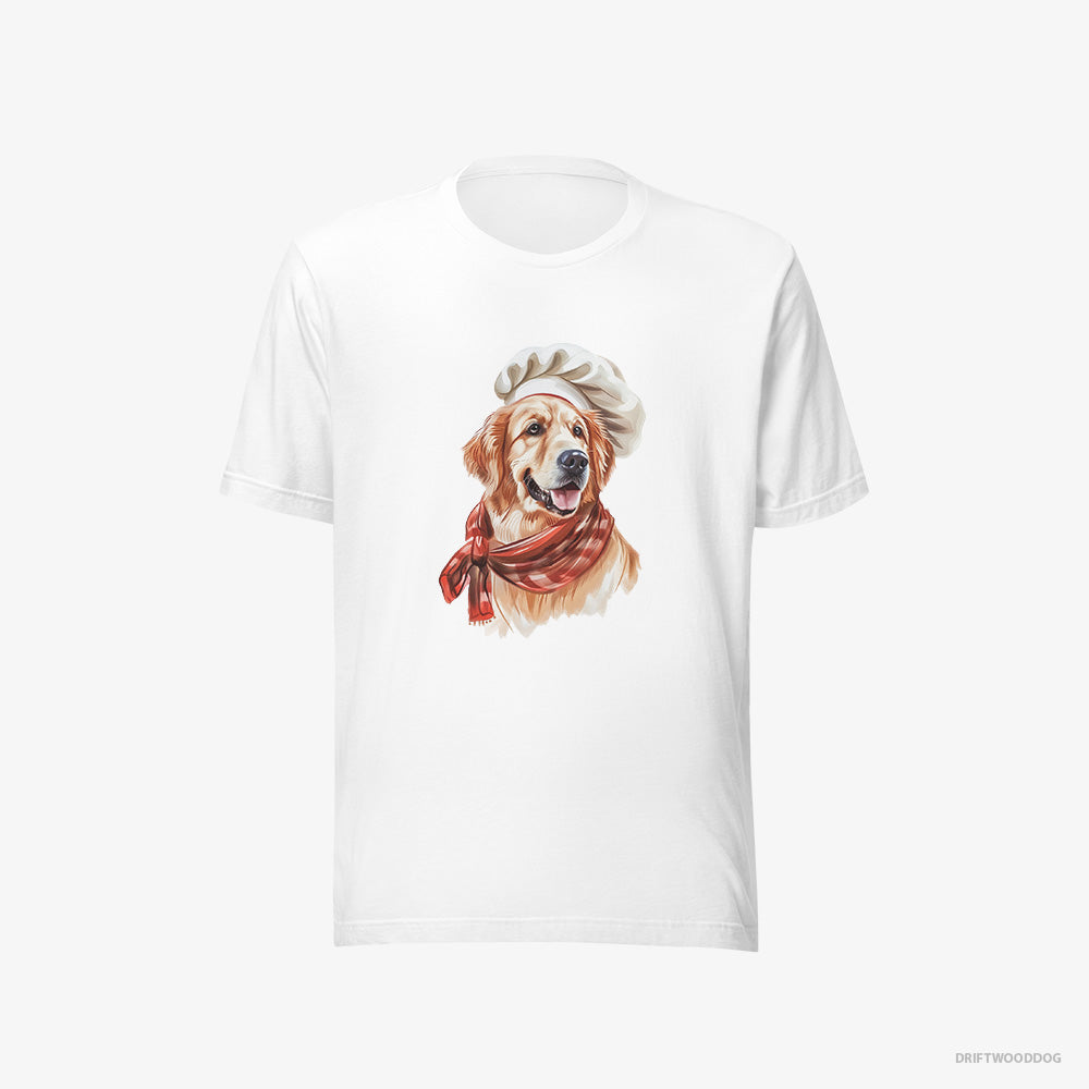 Golden Retriever T-Shirt – Men White T-Shirt Eco-Friendly – Ready for Some Cooking (on White Background)