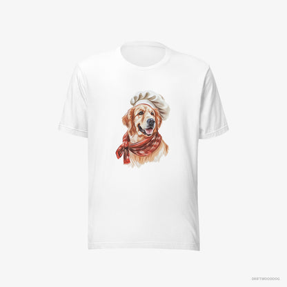 Golden Retriever T-Shirt – Men White T-Shirt Eco-Friendly – Ready for Some Cooking (on White Background)