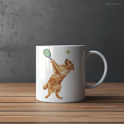 Golden Retriever Battling It Out on the Tennis Court Mug – Funny Dog Coffee Mugs | Quirky Canine Drinkware