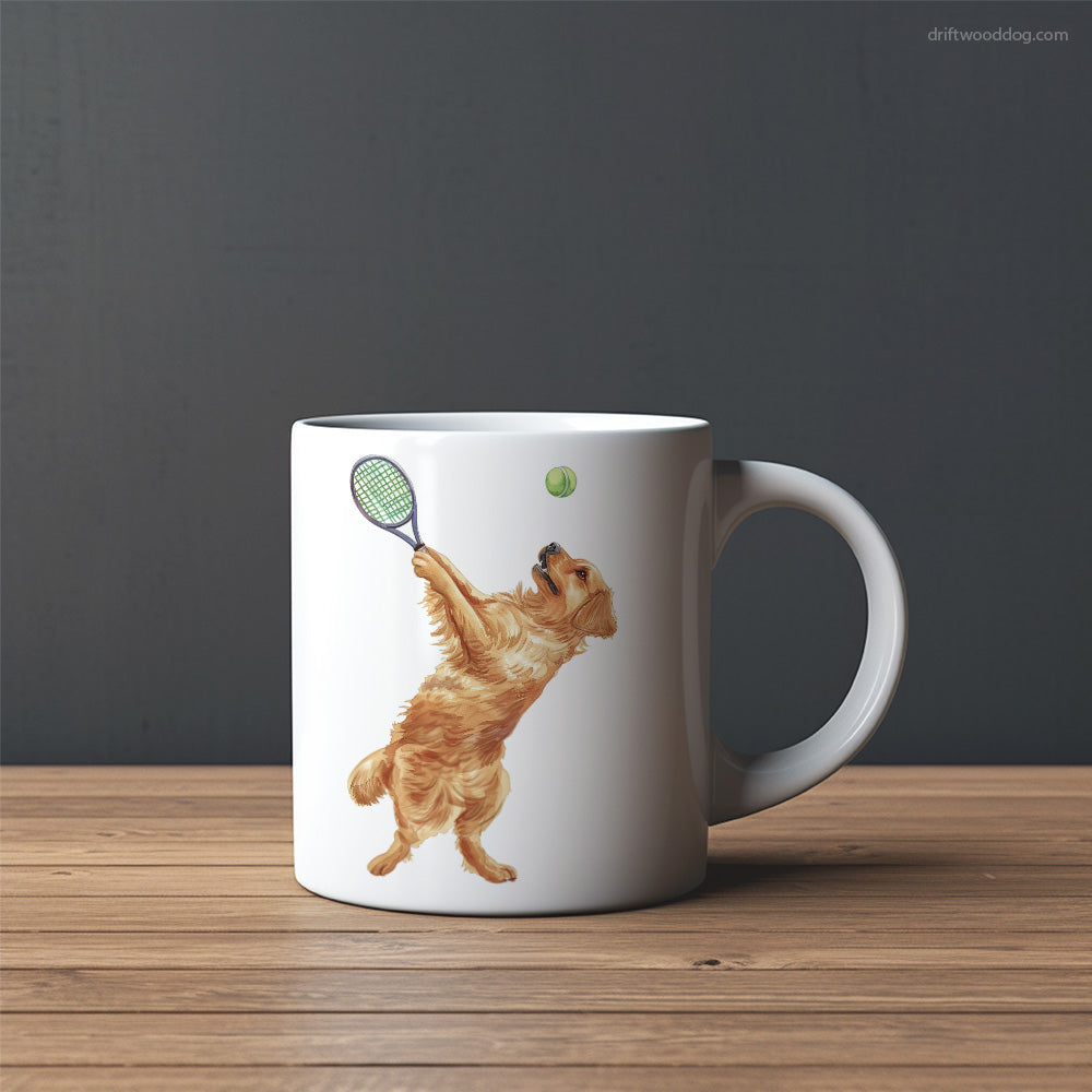 Golden Retriever Battling It Out on the Tennis Court Mug – Custom Dog Mugs | Personalized Pet Mugs