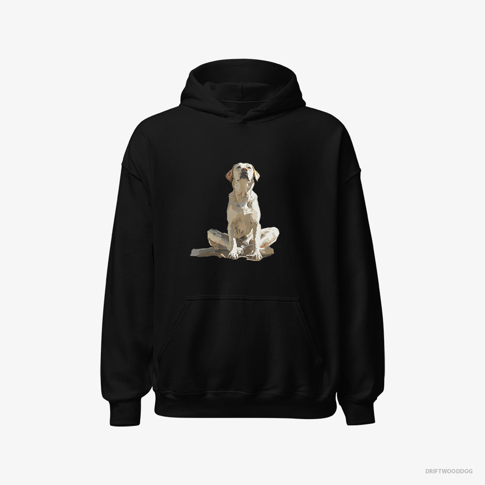 Labrador Retriever Hoodie – Men Black Hoodie Classic – Meditating (on White Background)