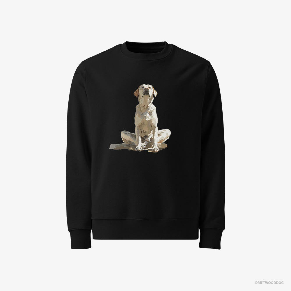 Labrador Retriever Sweatshirt – Men Black Sweatshirt Classic – Meditating (on White Background)