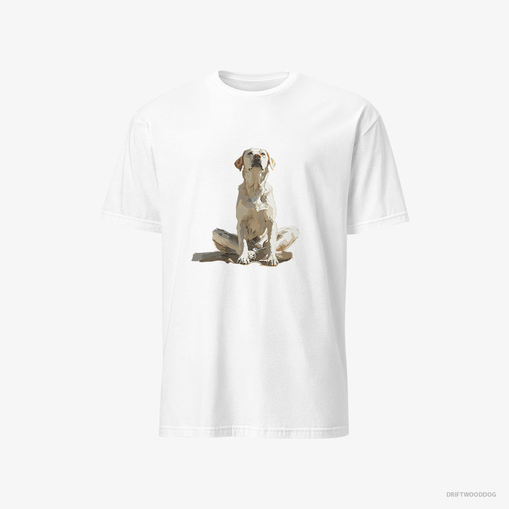 Labrador Retriever T-Shirt – Men White T-Shirt Classic – Meditating (on White Background)