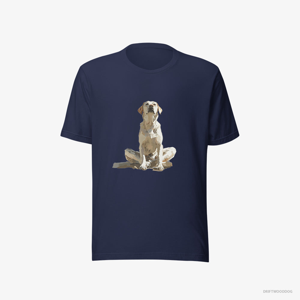 Labrador Retriever T-Shirt – Men Navy T-Shirt Eco-Friendly – Meditating (on White Background)