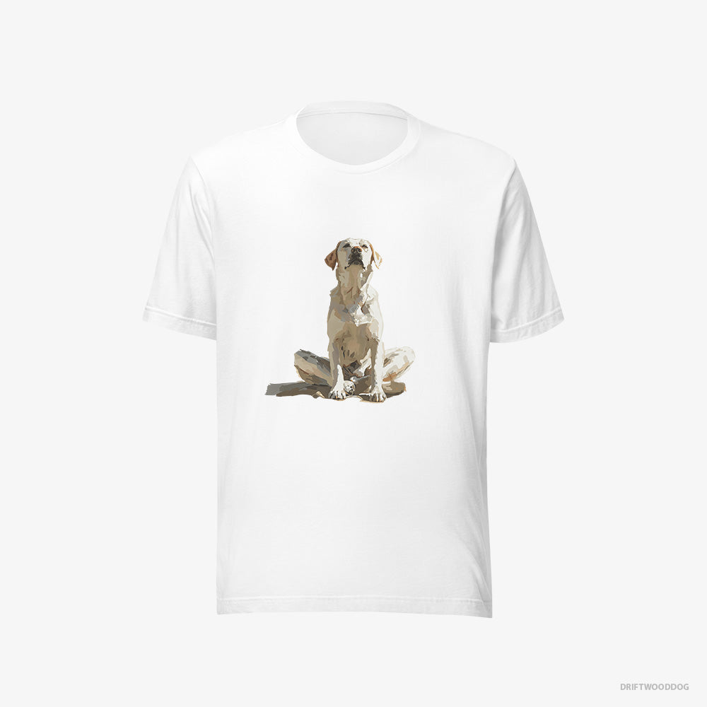 Labrador Retriever T-Shirt – Men White T-Shirt Eco-Friendly – Meditating (on White Background)