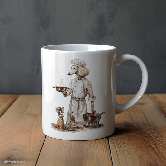 Poodle Making Food in the Kitchen Mug – Unique Dog Cups | Dog-Themed Mugs