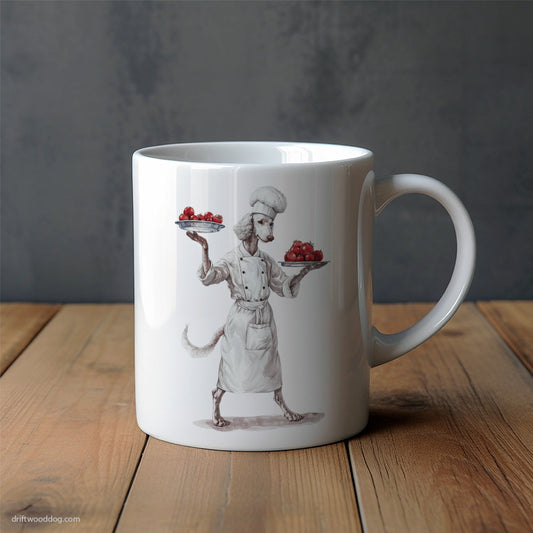 Dressed as a Chef Poodle Serving Food Mug – Unique Dog Cups | Dog-Themed Mugs