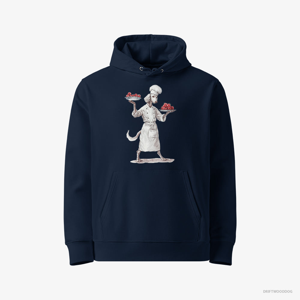 Dressed as a Chef Poodle Serving Food – Men's Hoodie Navy Eco – Eco-Friendly