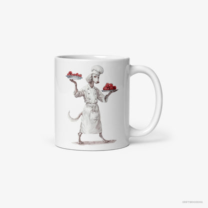 Poodle Serving Food White Mug