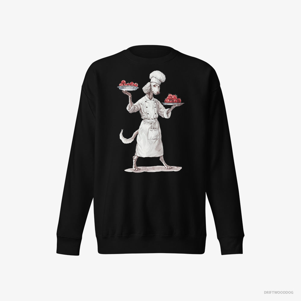 Dressed as a Chef Poodle Serving Food – Men's Sweatshirt Black Eco – Eco-Friendly