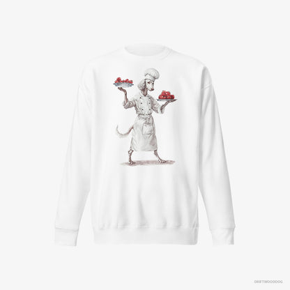 Poodle Serving Food White Sweatshirt