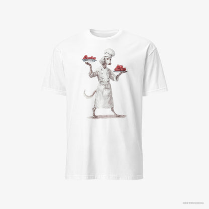 Poodle T-Shirt – Men White T-Shirt Classic – Serving Food (on White Background)