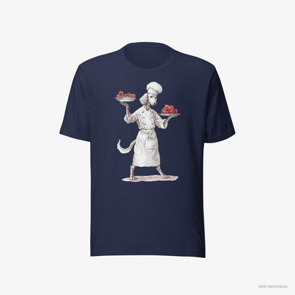 Poodle Serving Food Navy T-Shirt