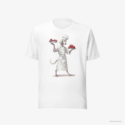 Poodle T-Shirt – Men White T-Shirt Eco-Friendly – Serving Food (on White Background)