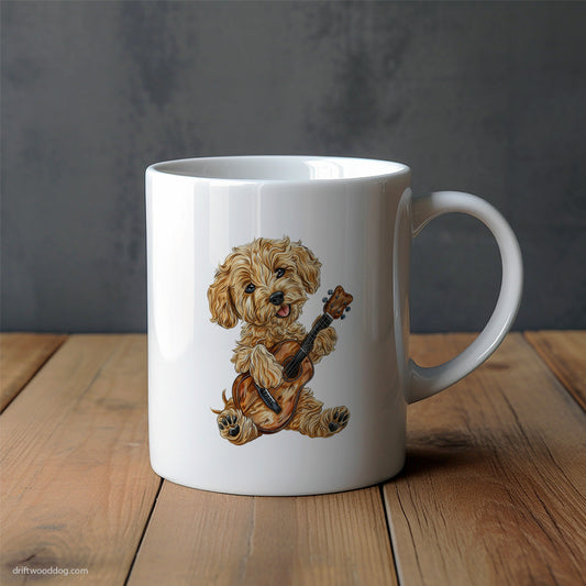 Small Poodle Playing Guitar Mug – Unique Dog Cups | Dog-Themed Mugs