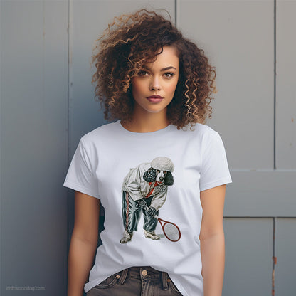 Poodle Playing Tennis on the Tennis Court T-Shirt – Dog T-Shirt for Women