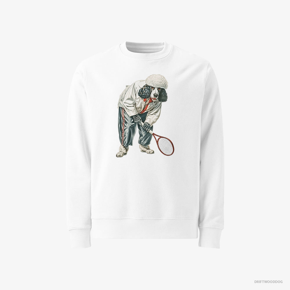 Poodle Playing Tennis on the Tennis Court Classic Sweatshirt