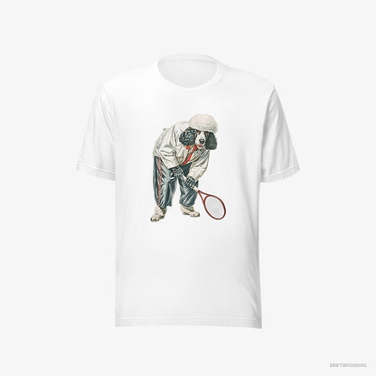 Poodle Playing Tennis on the Tennis Court White T-Shirt