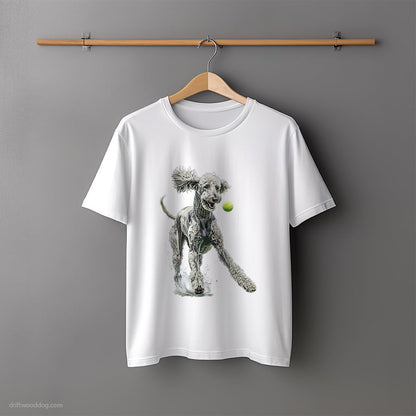 White Poodle Playing with a Tennis Ball T-Shirt – Unisex Tee for Dog Lovers