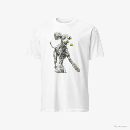 Poodle Playing with a Tennis Ball White T-Shirt