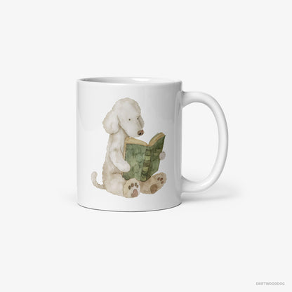 Poodle Reading a Book White Mug