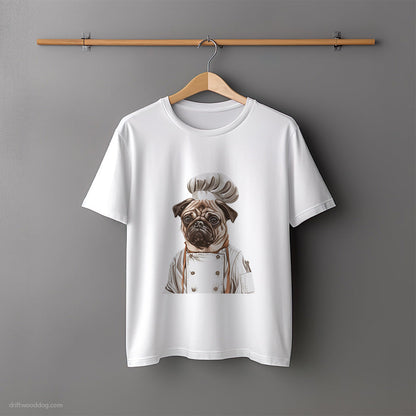 Pug Dressed as a Chef T-Shirt – Unisex Tee for Dog Lovers