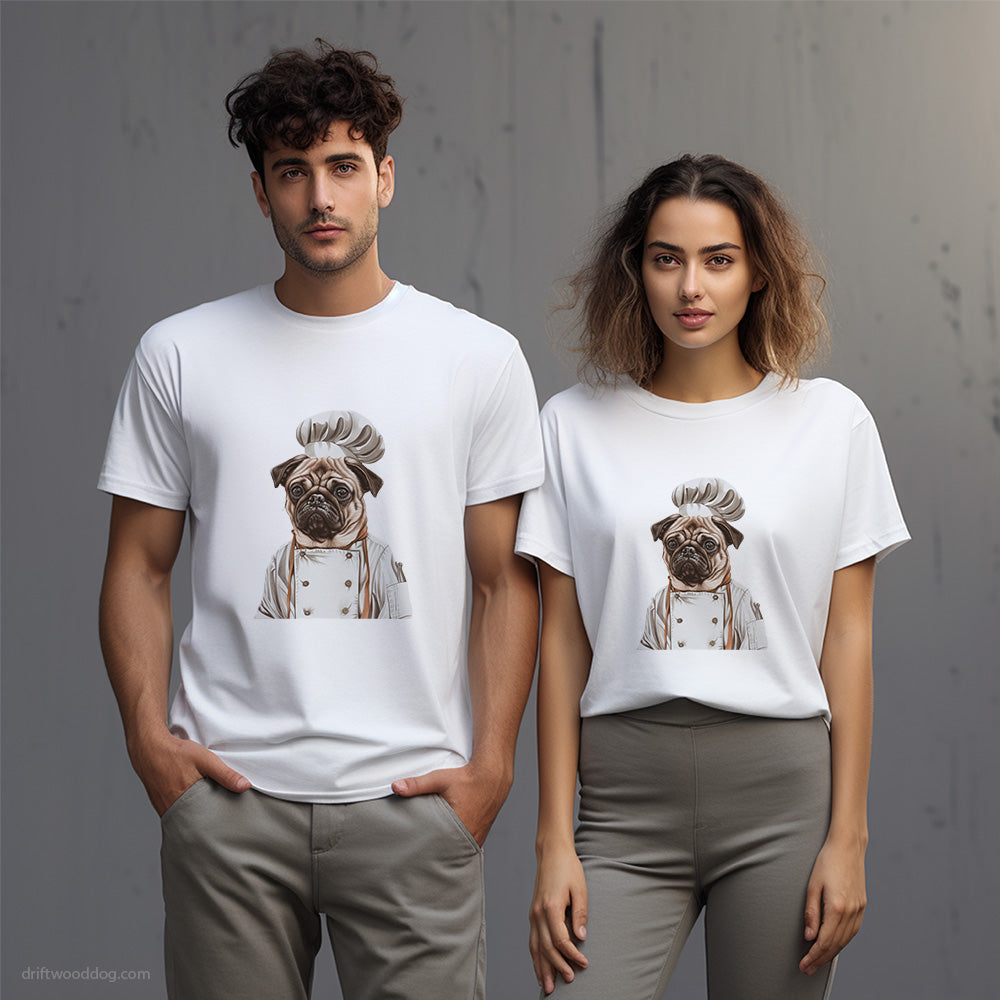 Pug Dressed as a Chef T-Shirt – Unisex T-Shirt for Dog Lovers 