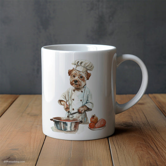 Chef Yorkshire Terrier Preparing Meals in the Kitchen Mug – Unique Dog Cups | Dog-Themed Mugs