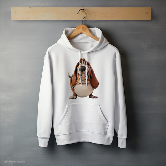 Funny Basset Hound Being Fat and Smiling Hoodie – Unisex Hoodie for Dog Lovers