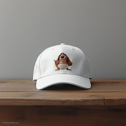 Funny Basset Hound Being Fat and Smiling Hat – Unique Dog-Themed Hats for Dog Lovers