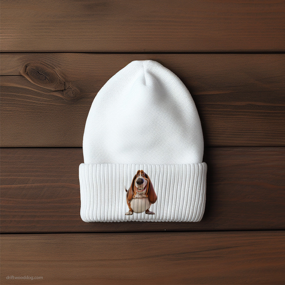 Funny Basset Hound Being Fat and Smiling Beanie – Unisex Beanie for Dog Lovers