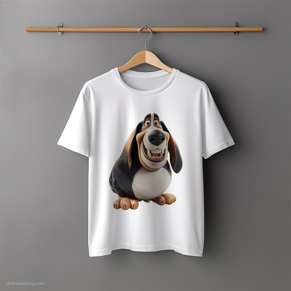 Fat Basset Hound Smiling T-Shirt – Unisex Tee for Dog Lovers