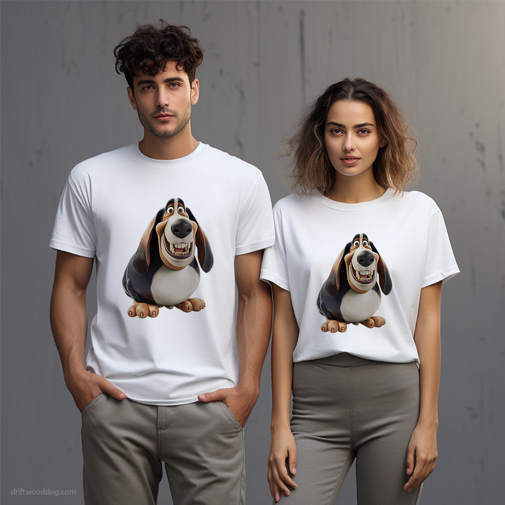 Fat Basset Hound Smiling T-Shirt – Unisex T-Shirt for Dog Lovers 