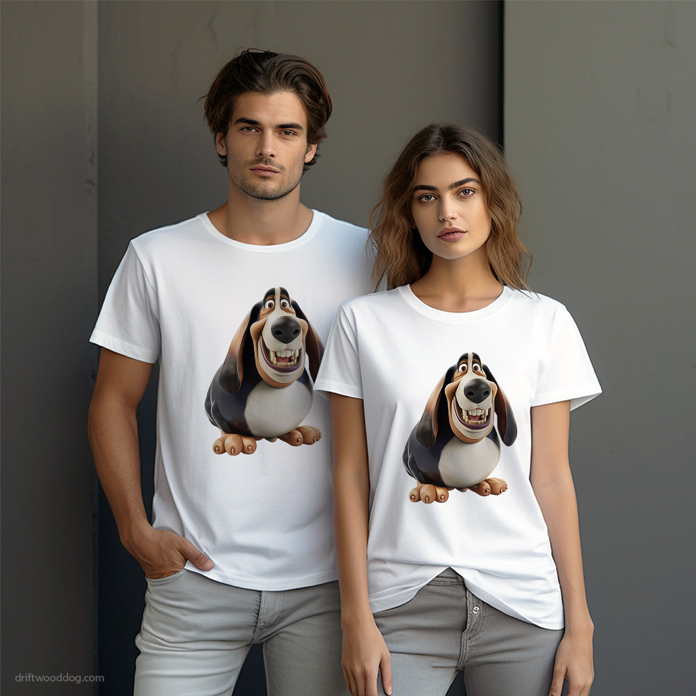 Fat Basset Hound Smiling T-Shirt – Dog-Themed Gifts for Dog Lovers