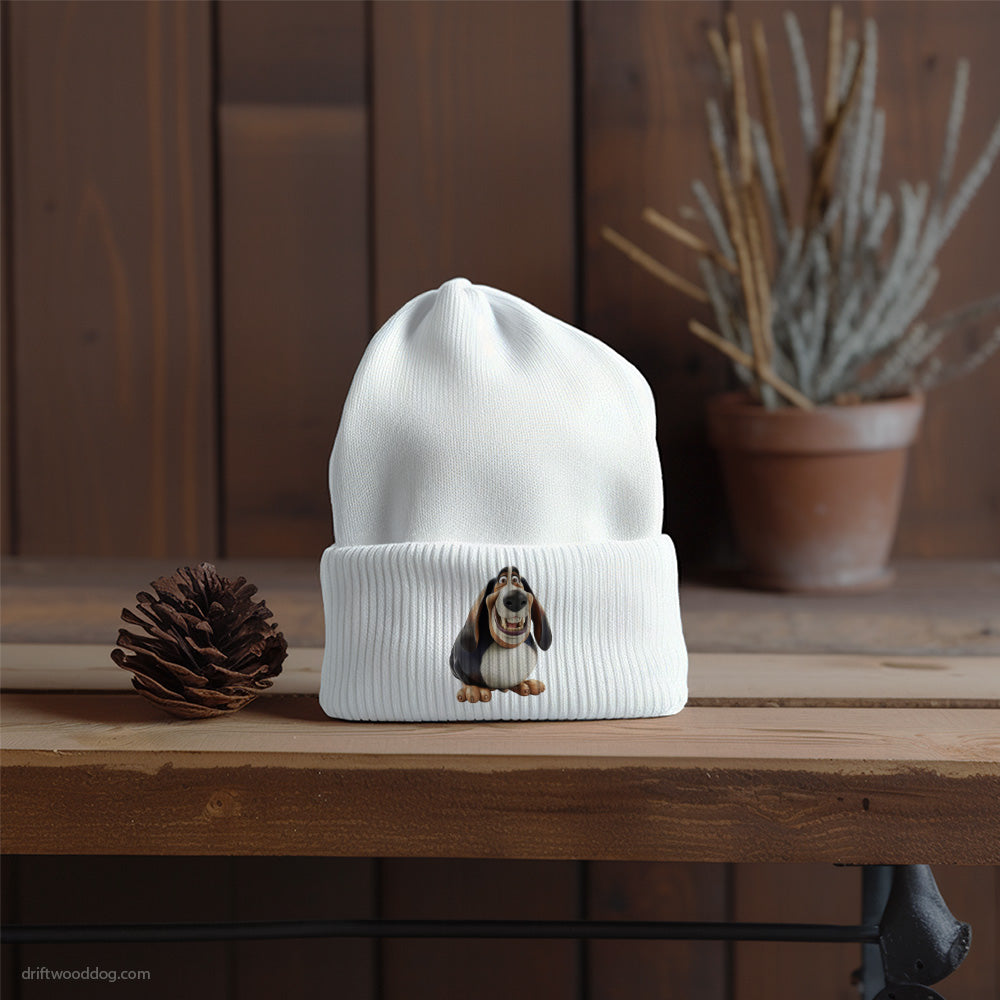 Fat Basset Hound Smiling Beanie – Dog Prints Beanies for Men and Women