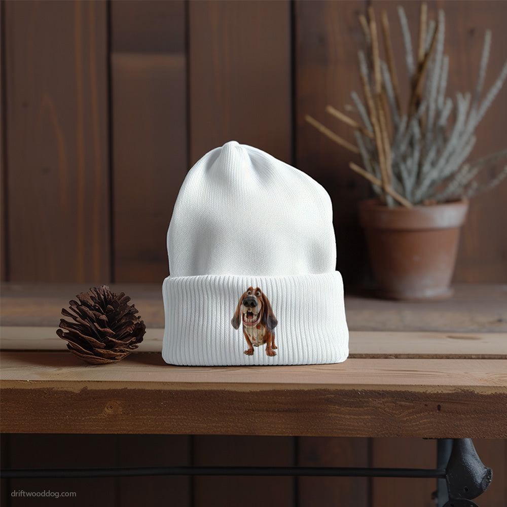 Funny Basset Hound With a Big Head Beanie – Dog Prints Beanies for Men and Women