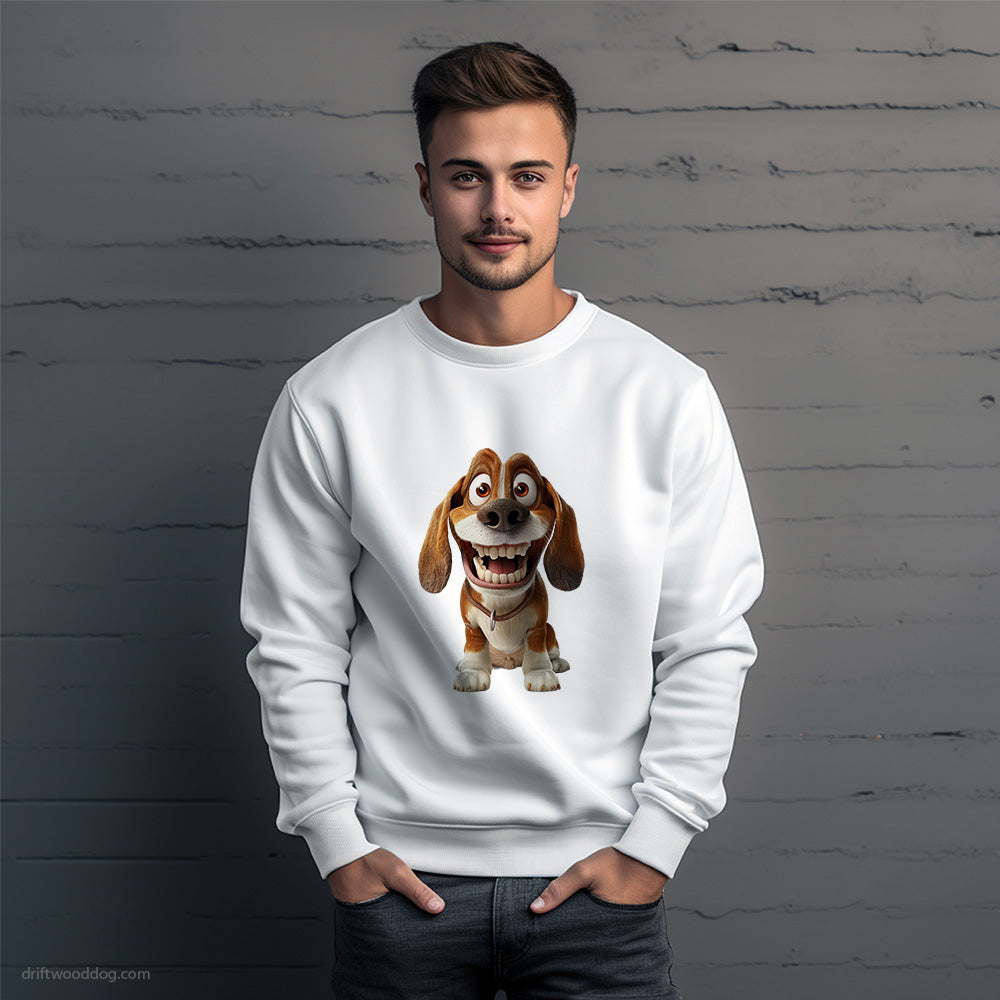 Funny Beagle Showing a Toothful Smile Sweatshirt – Unique Dog Sweatshirt for Men