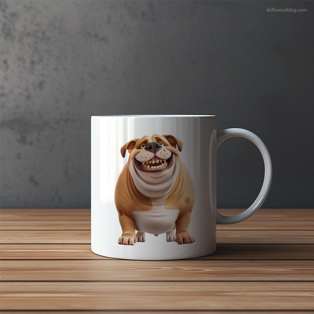 Funny Bulldog Being Fat and Smiling Mug – Funny Dog Coffee Mugs | Quirky Canine Drinkware