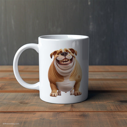 Funny Bulldog Being Fat and Smiling Mug – Cute Dog-Themed Mugs | Perfect Gifts for Dog Lovers