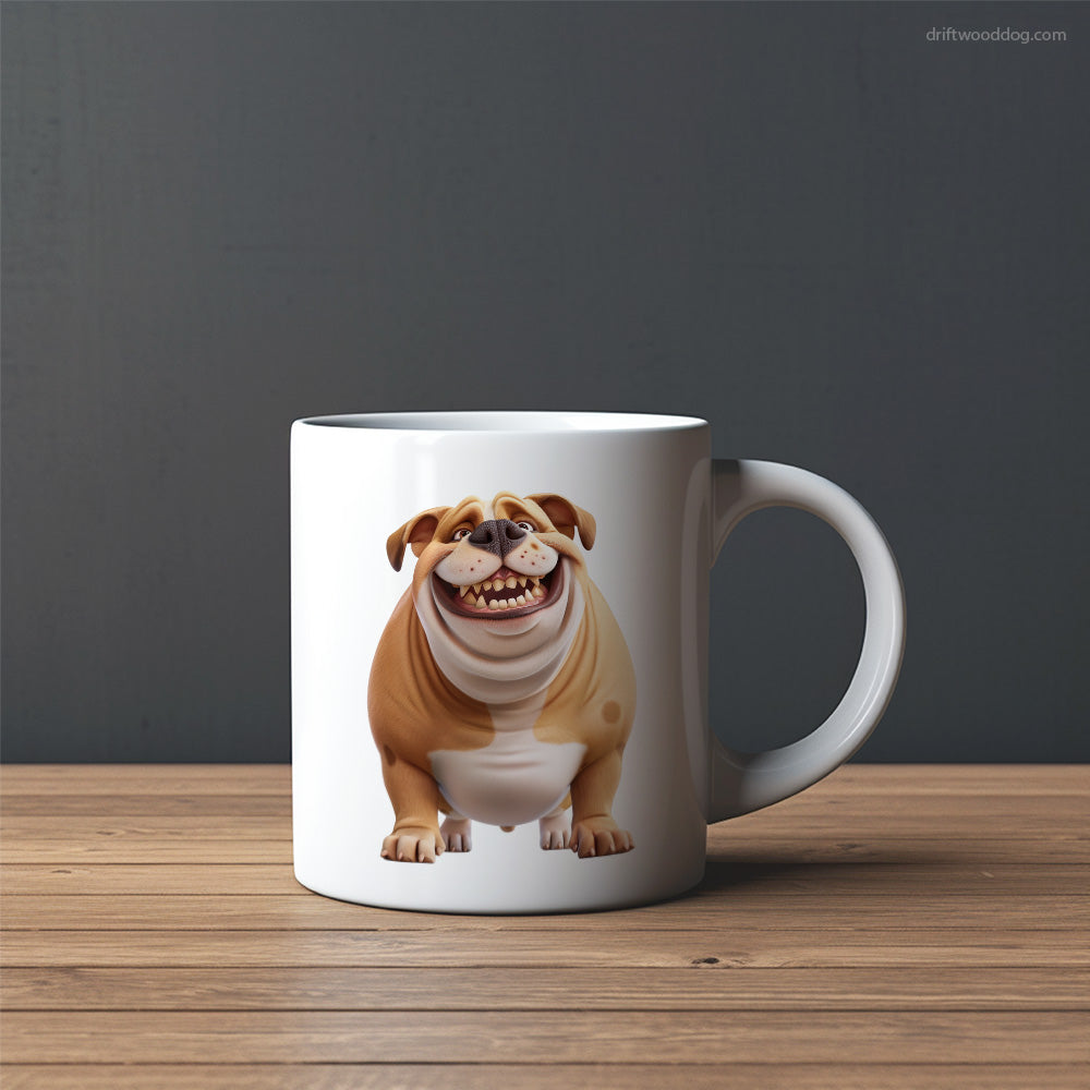 Funny Bulldog Being Fat and Smiling Mug – Custom Dog Mugs | Personalized Pet Mugs