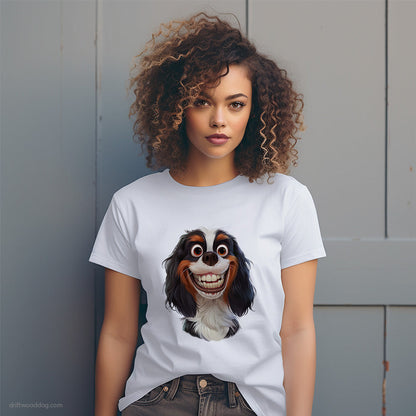 Cavalier King Charles Spaniel Smiling with Teeth T-Shirt – Dog T-Shirt for Women