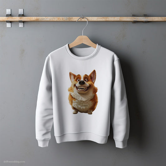 Funny Corgi Being Fat and Smiling Sweatshirt – Unisex Sweatshirt for Dog Lovers