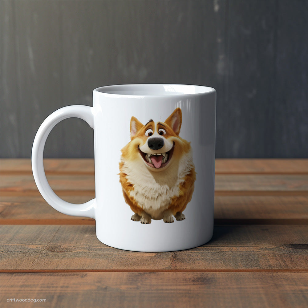 Cute Corgi Being Fat and Smiling Mug – Cute Dog-Themed Mugs | Perfect Gifts for Dog Lovers