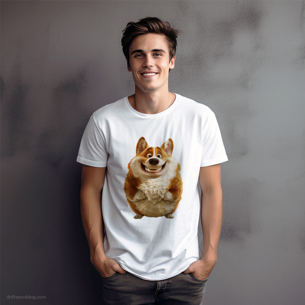 Funny Corgi Being Fat T-Shirt – Dog Graphic Tee for Men