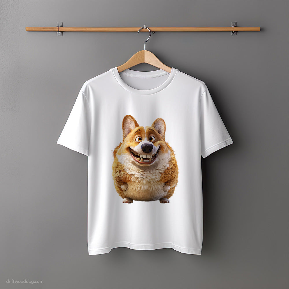 Fat Corgi Smiling T-Shirt – Unisex Tee for Dog Lovers