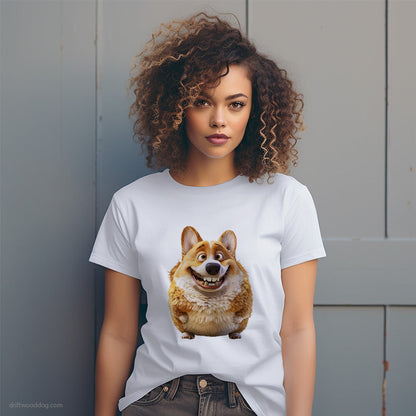 Fat Corgi Smiling T-Shirt – Dog T-Shirt for Women