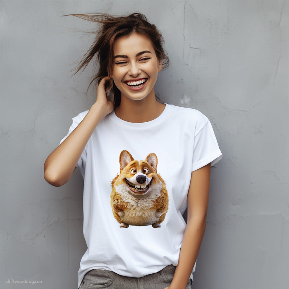 Fat Corgi Smiling T-Shirt – Custom Dog T-Shirts for Women