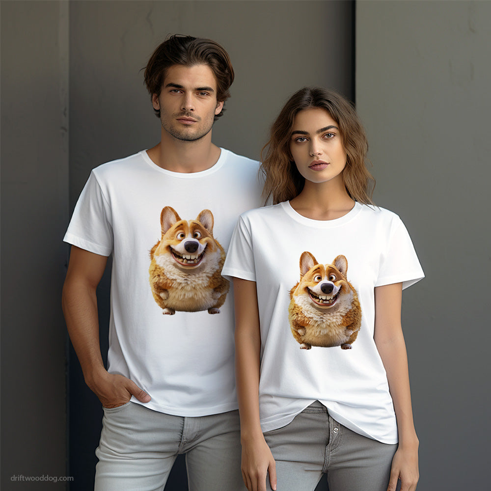 Fat Corgi Smiling T-Shirt – Dog-Themed Gifts for Dog Lovers