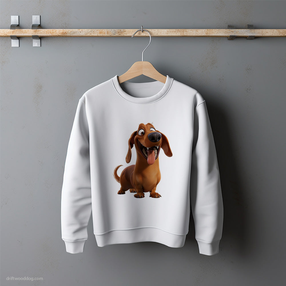 Brown Dachshund With a Big Head Sweatshirt – Unisex Sweatshirt for Dog Lovers